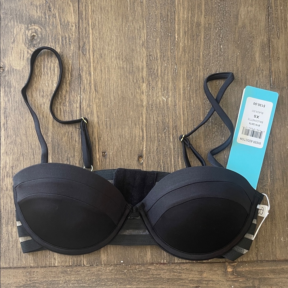 Beach Bunny Balconette Black Strapless Bikini Top